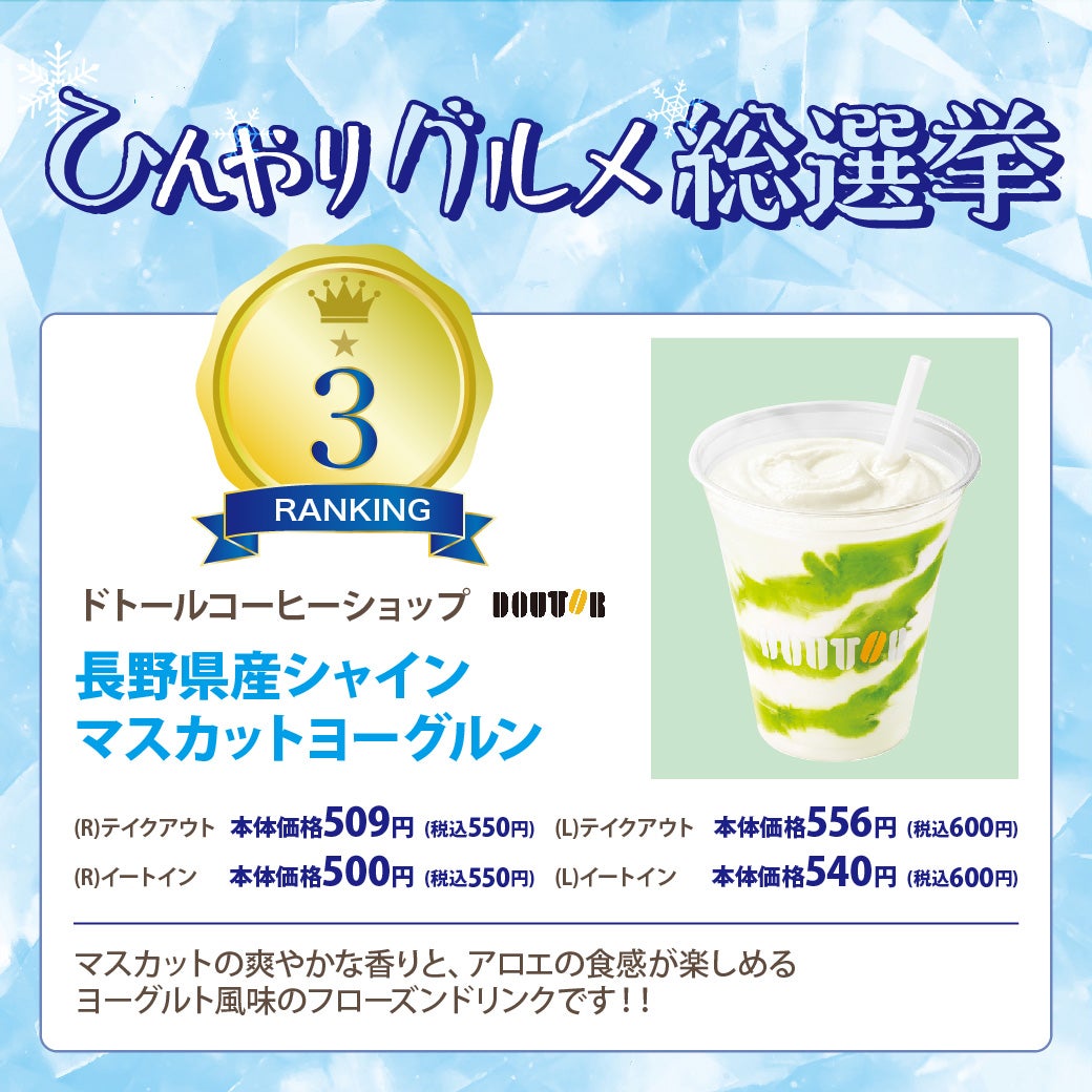 ひんやりグルメ総選挙<第3位>