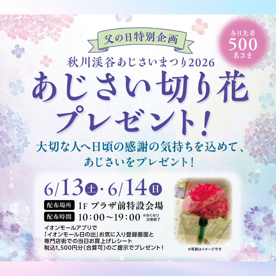 【父の日特別企画】あじさい切り花プレゼント！