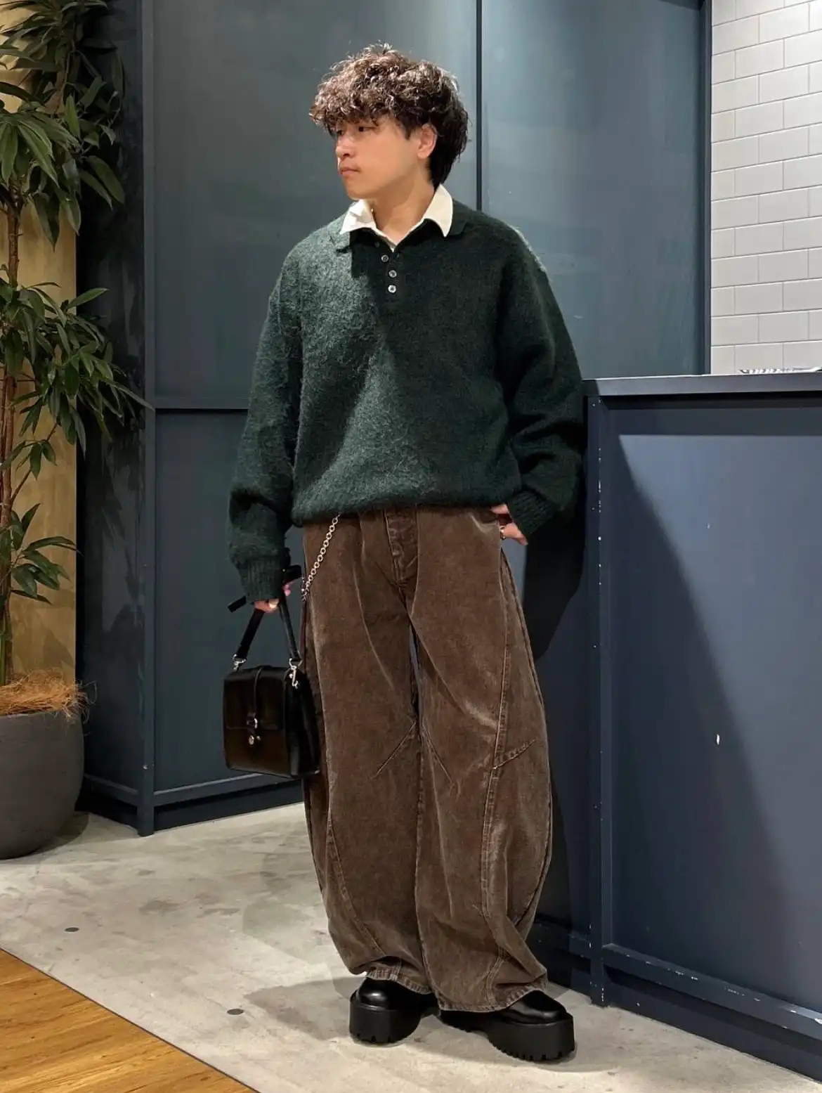 ○シャギーニットポロLS
