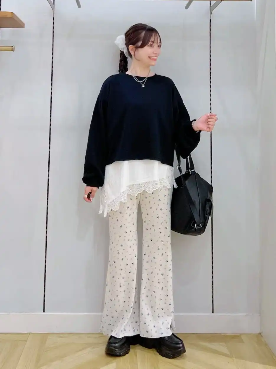 スウェット×レースキャミSET♡