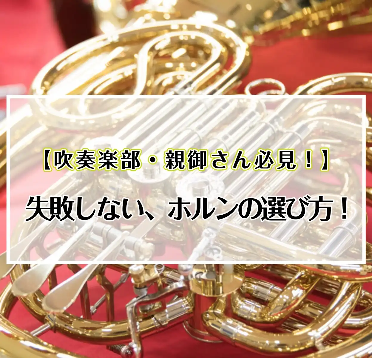 【吹奏楽部・親御さん必見!】失敗しない、ホルンの選び方!