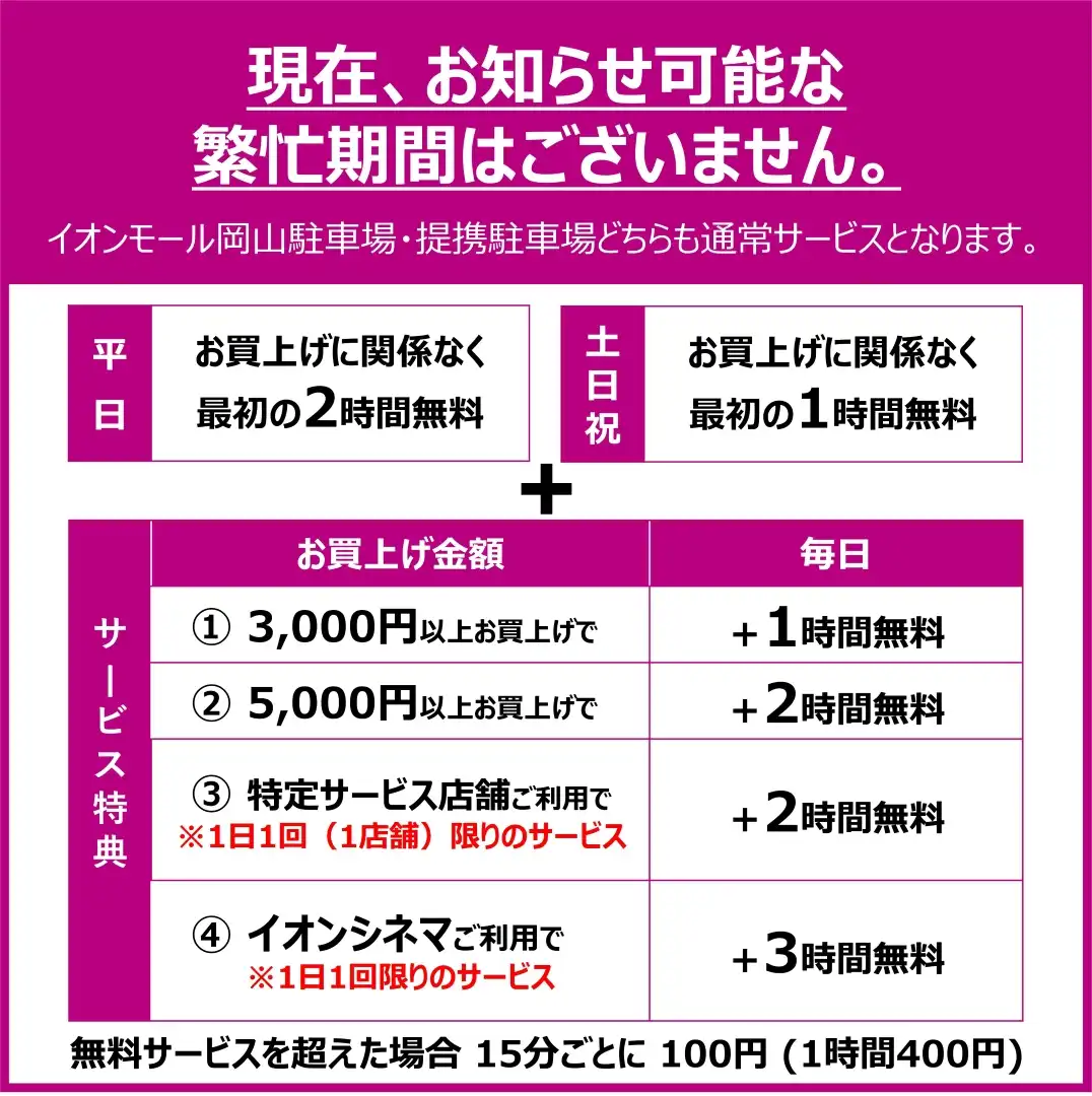 繫忙期について