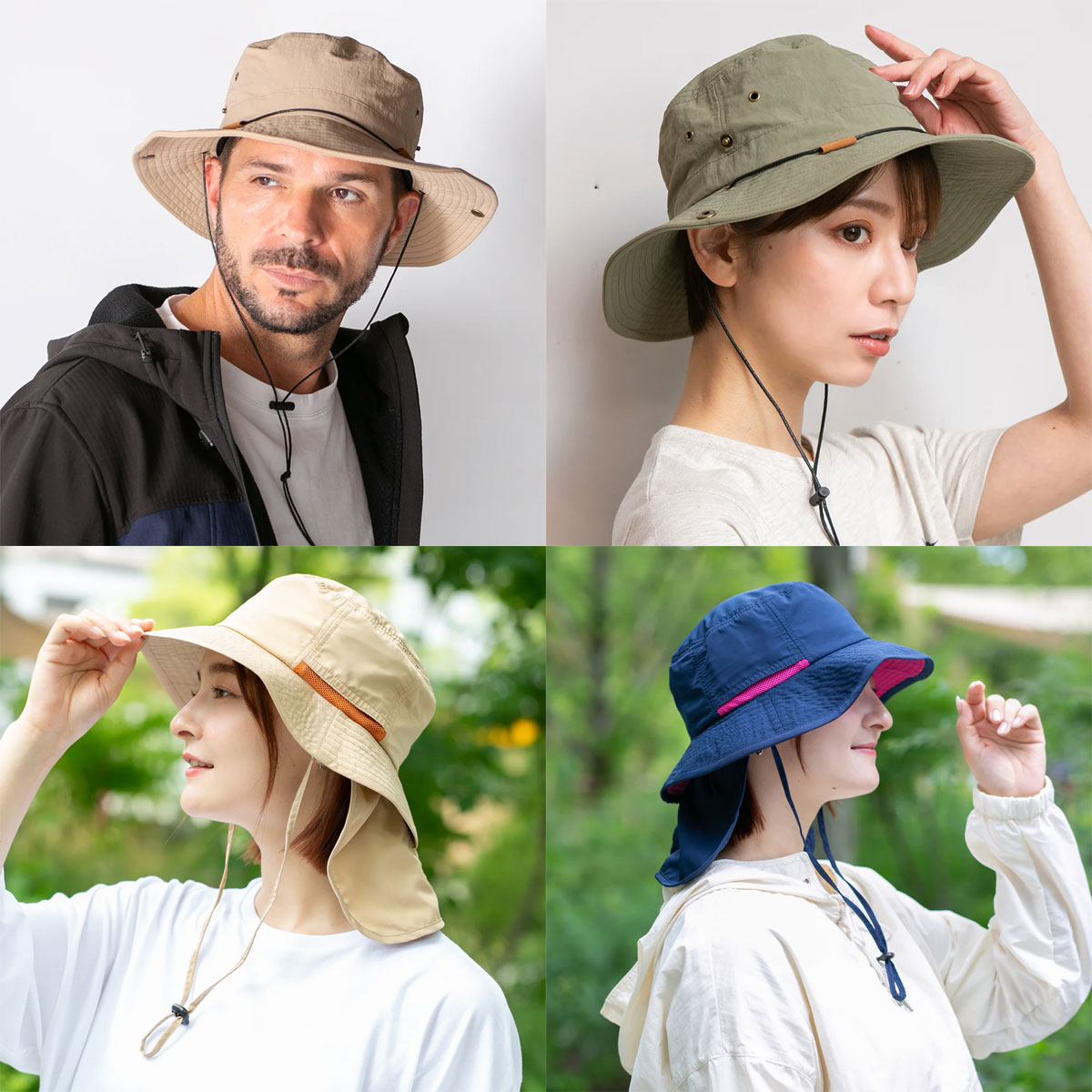 撥水生地アドベンチャーハット