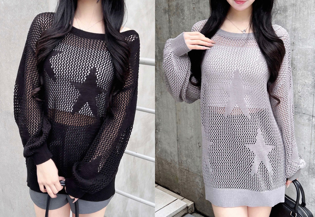 アソート柄メッシュニット