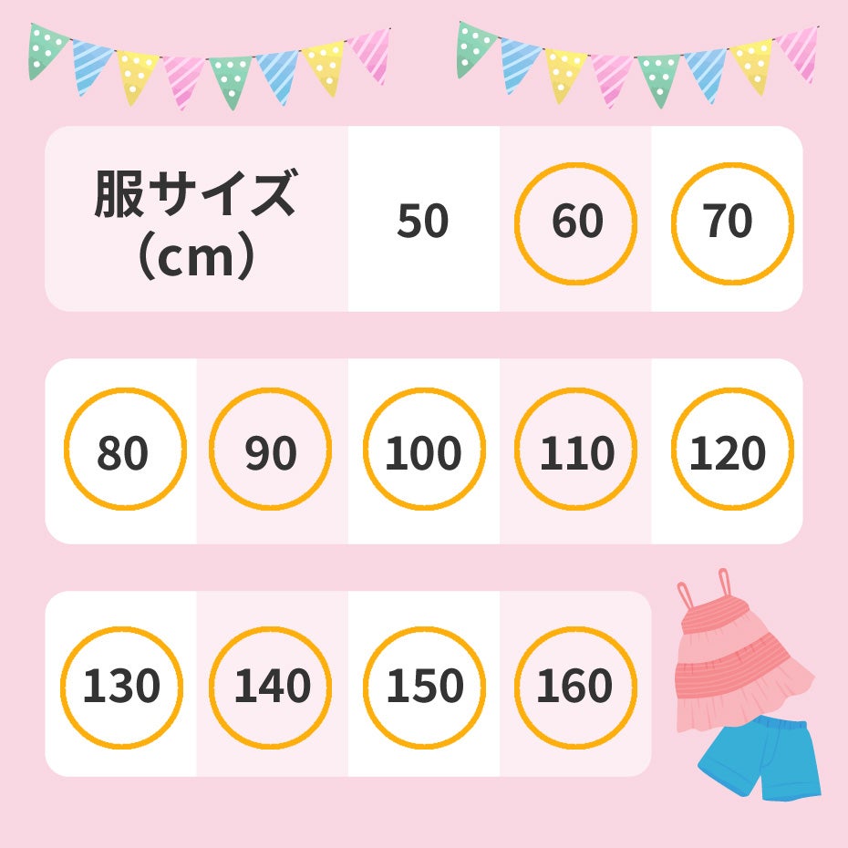 取り扱いサイズ表