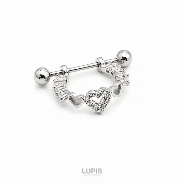 【18G】オープンハートストレートバーベルボディピアス