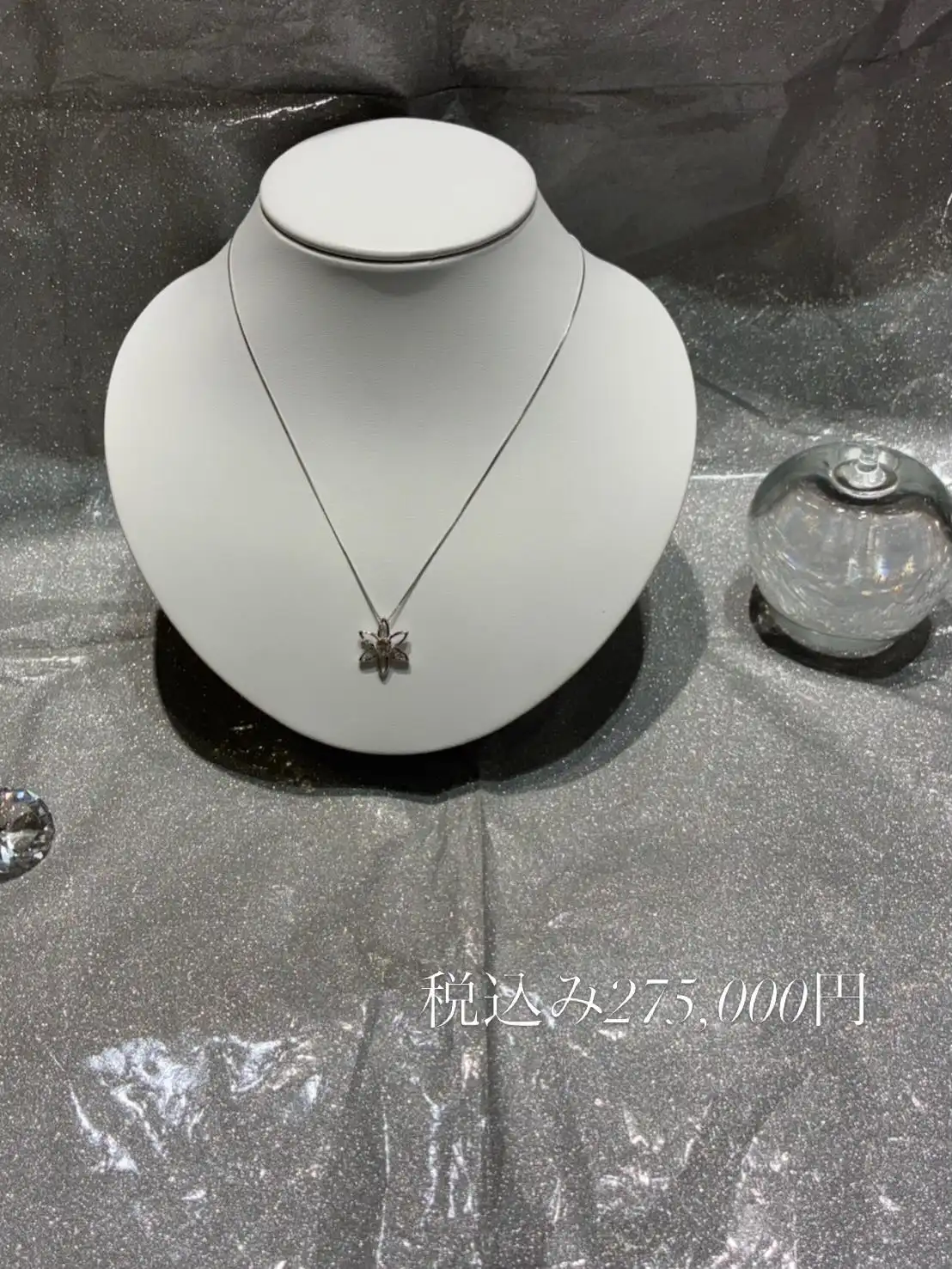 K18W Gダイヤモンドネックレス
