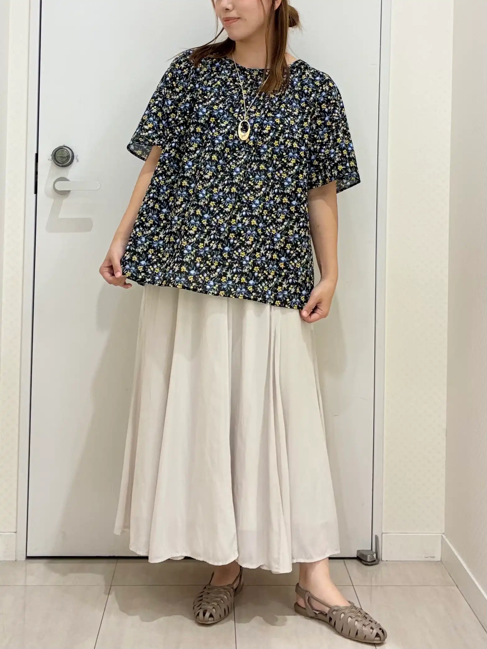 【大きいサイズ】フルーツプリントブラウス