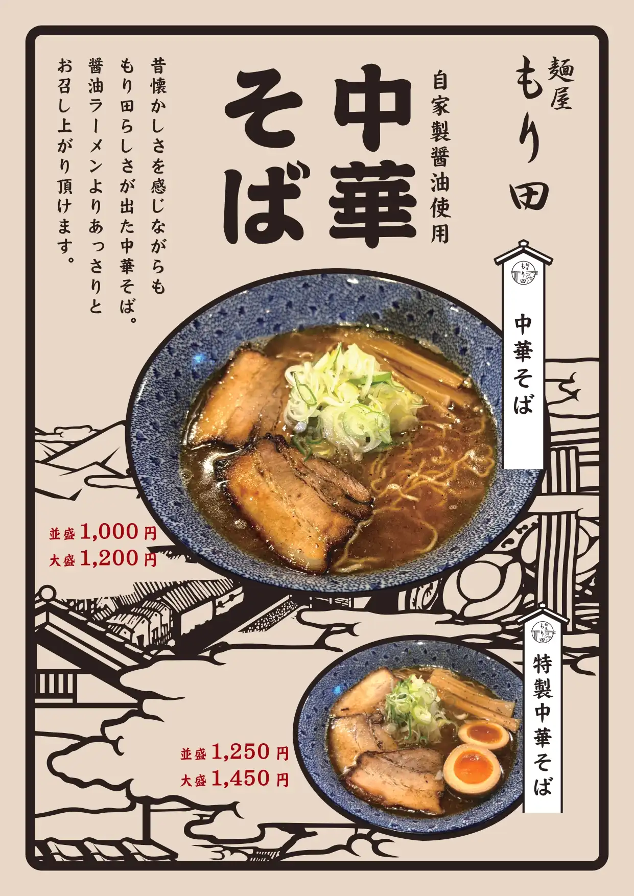 麺屋もり田の「中華そば」登場です！