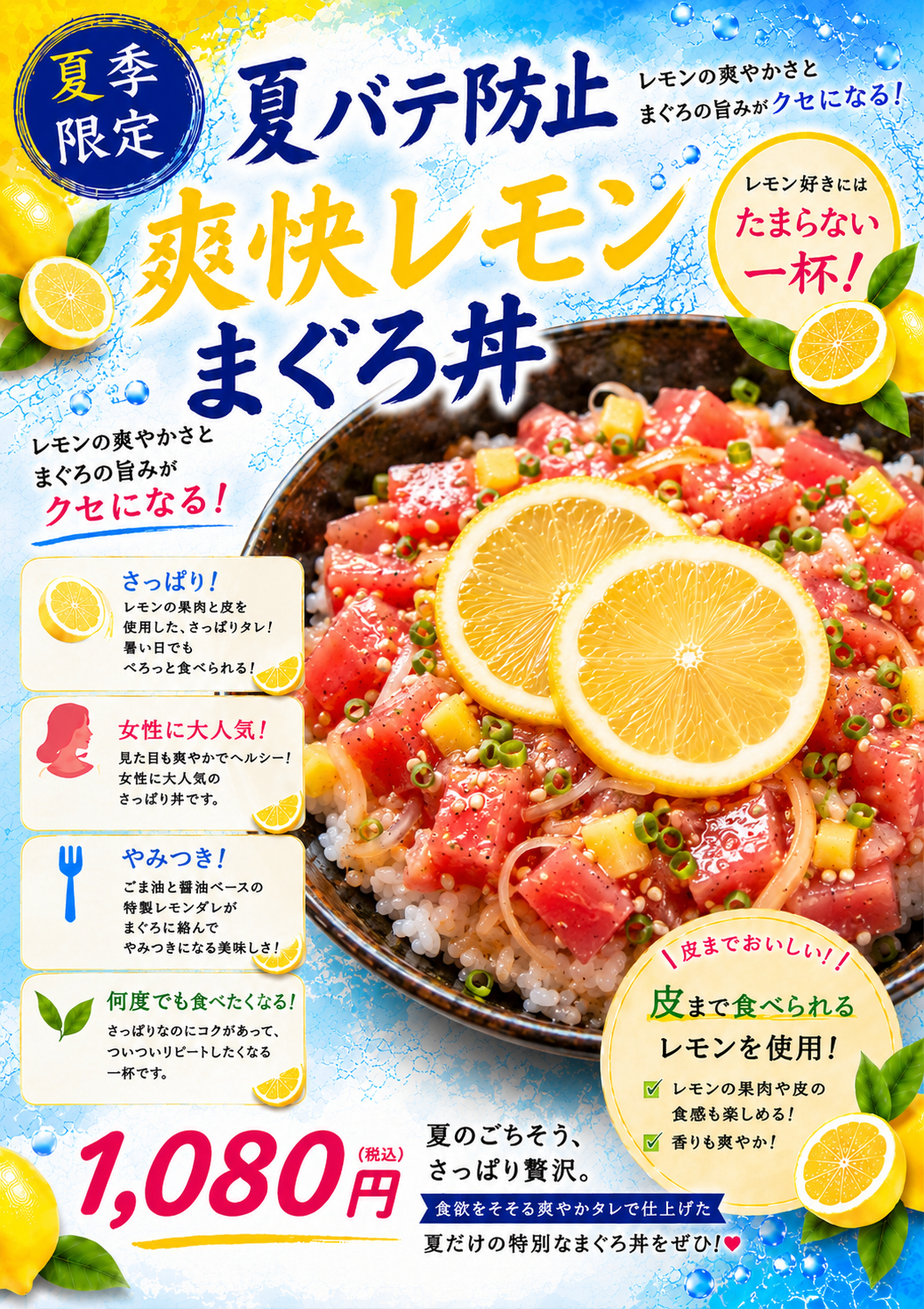 【夏季限定】爽快レモンまぐろ丼が始まりました！