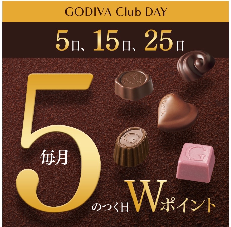 ＜GODIVA Club Day 5の付く日 Wポイント＞