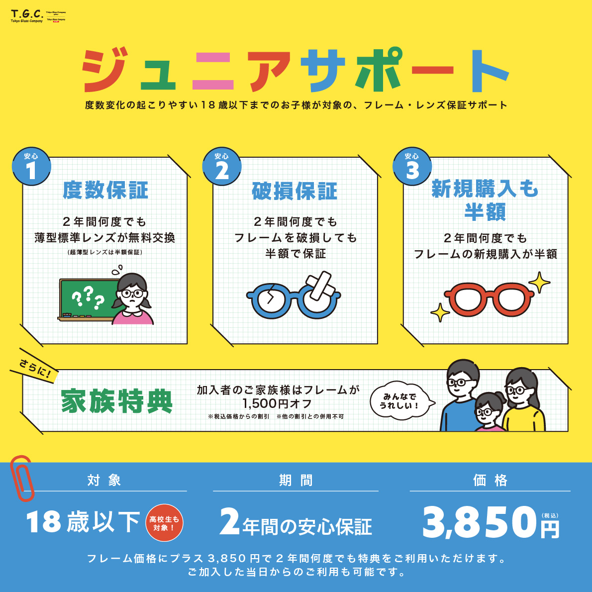 【メガネ】お子様への安心保証