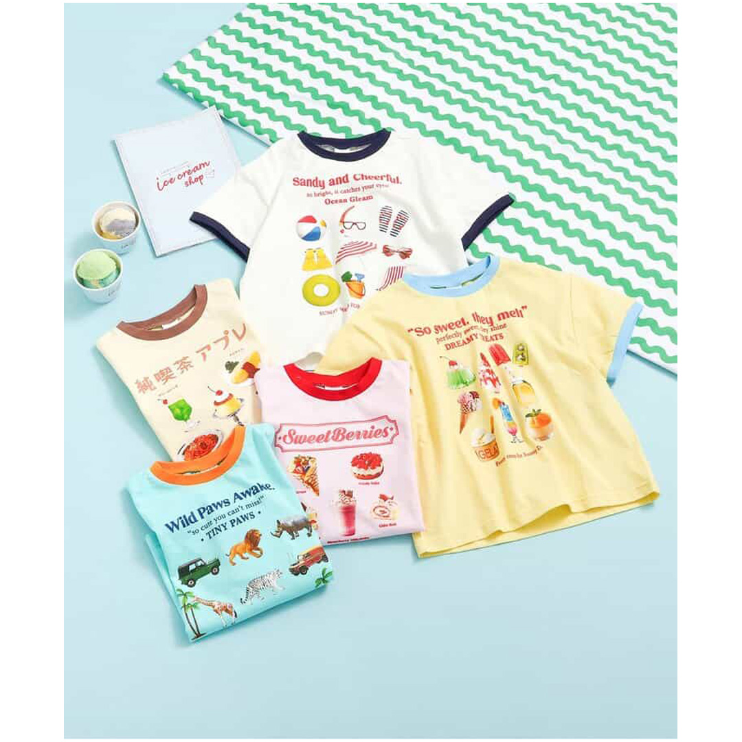 5柄アソート転写モチーフTシャツ 