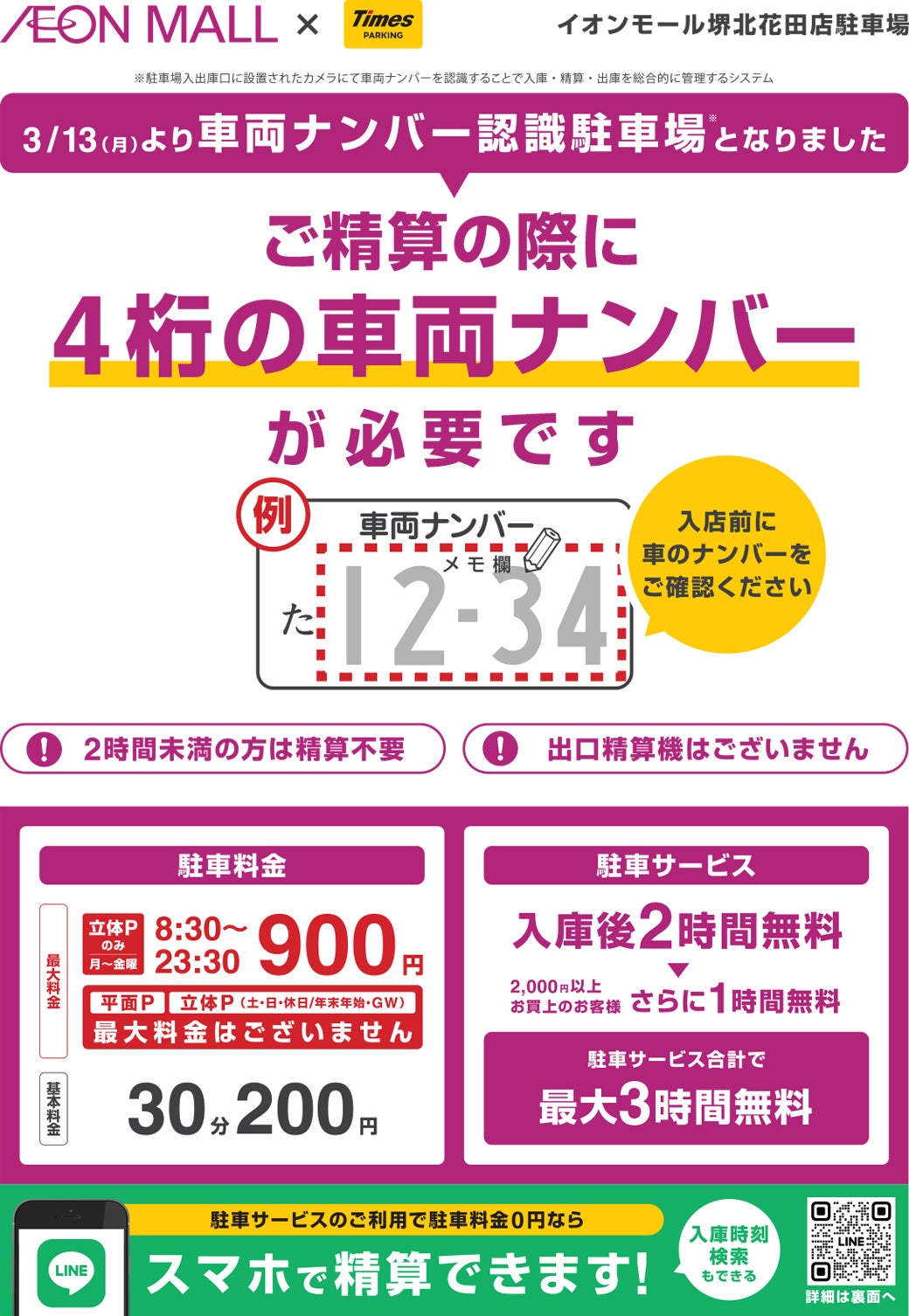 駐車場をご利用の皆さまへ