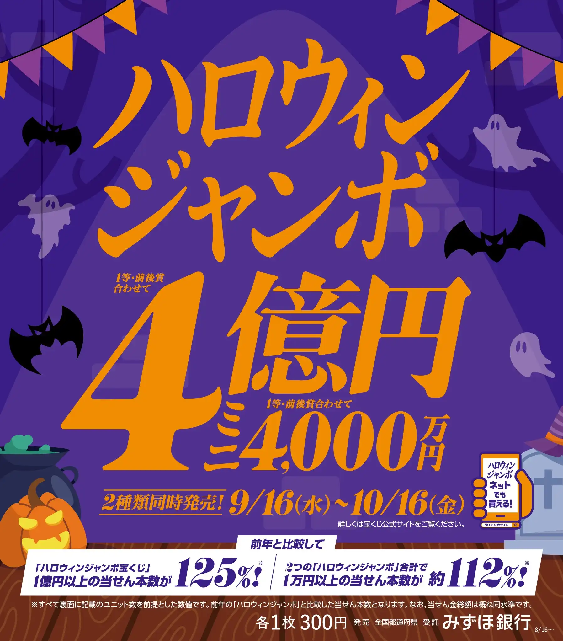ハロウィンジャンボ宝くじ発売~!