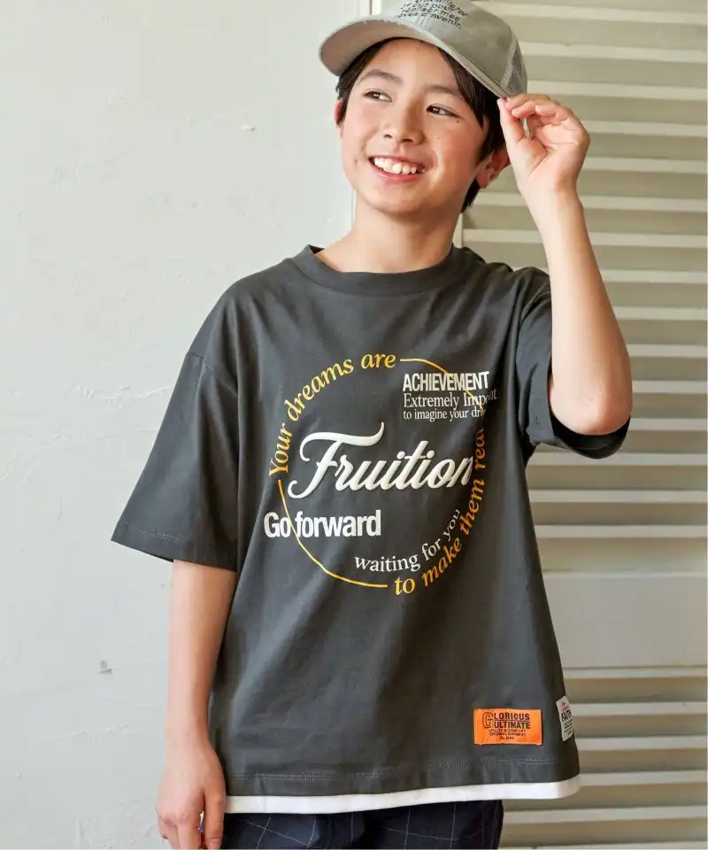サマーセール ボーイズ裾レイヤードプリントT20%off